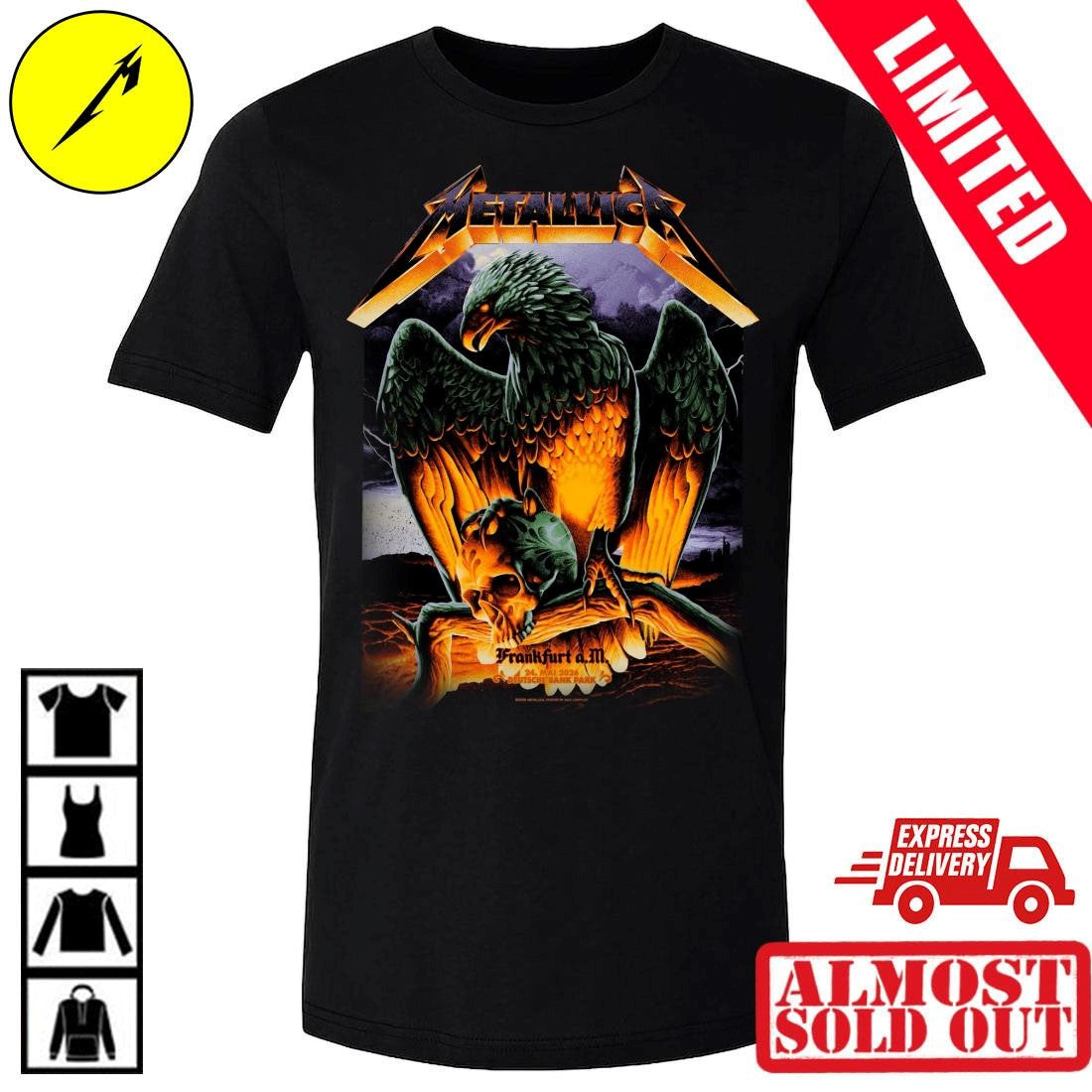 Metallica Deutsche Bank Park 2026 M72 Frankfurt May 22nd Limited Pop Up Shirt