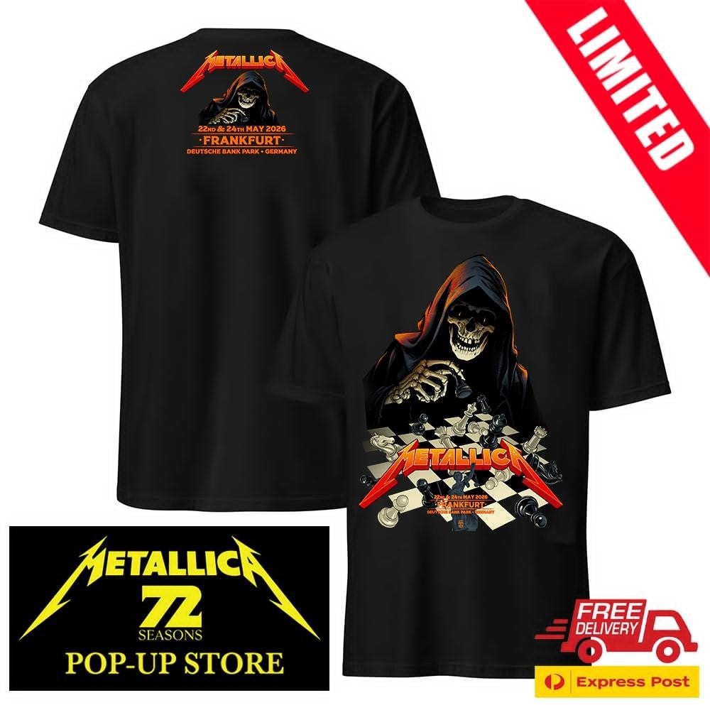 Metallica Frankfurt 2026 Two Sided Shirt – Vance Kelly Official Poster Art – Pop-Up Shop Exclusive