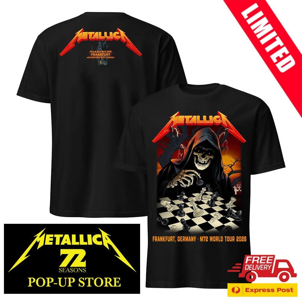 Metallica Frankfurt Germany 2026 Reaper Chess Graphic Heavy Metal 2 Sides Shirt