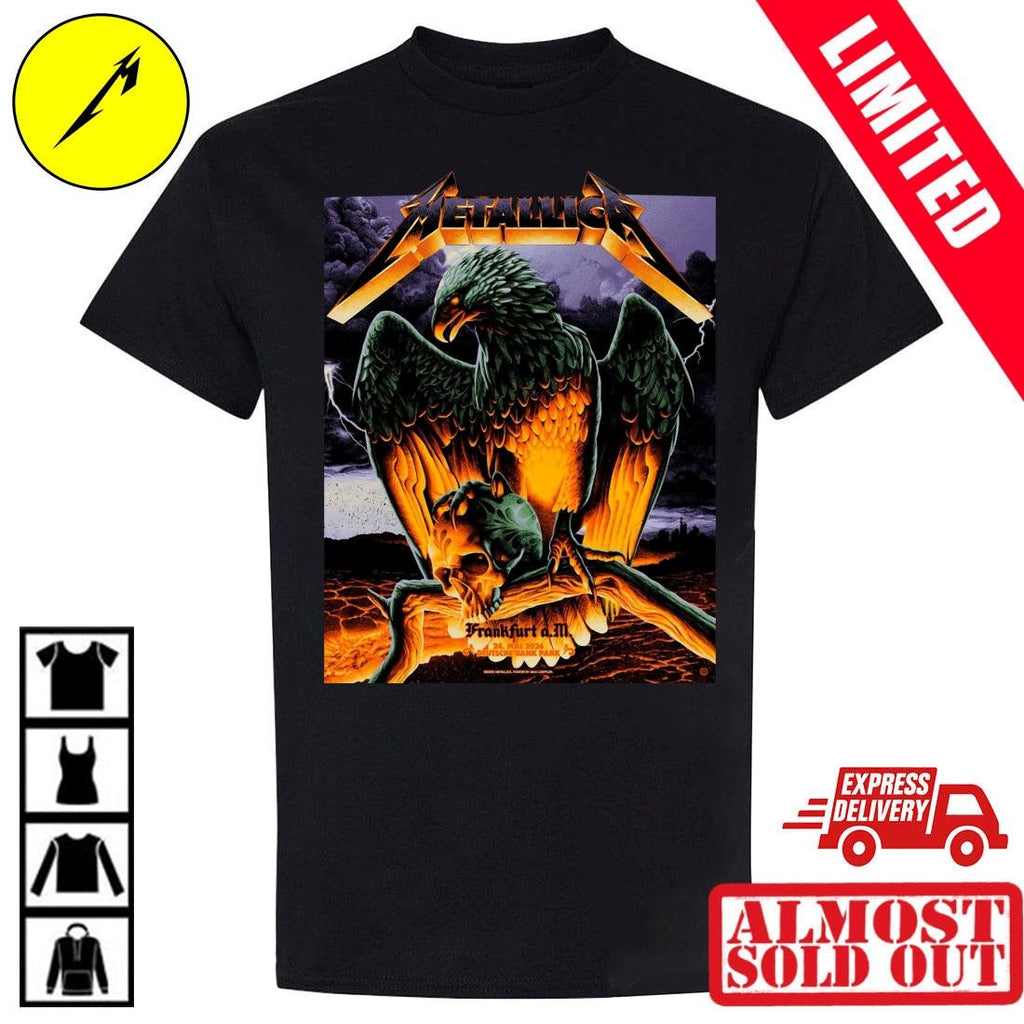 Metallica Frankfurt Germany May 24 2026 Concert Shirt – M72 Tour Lightning Storm Eagle & Skull Design By Max Loeffler – Venue T-Shirt
