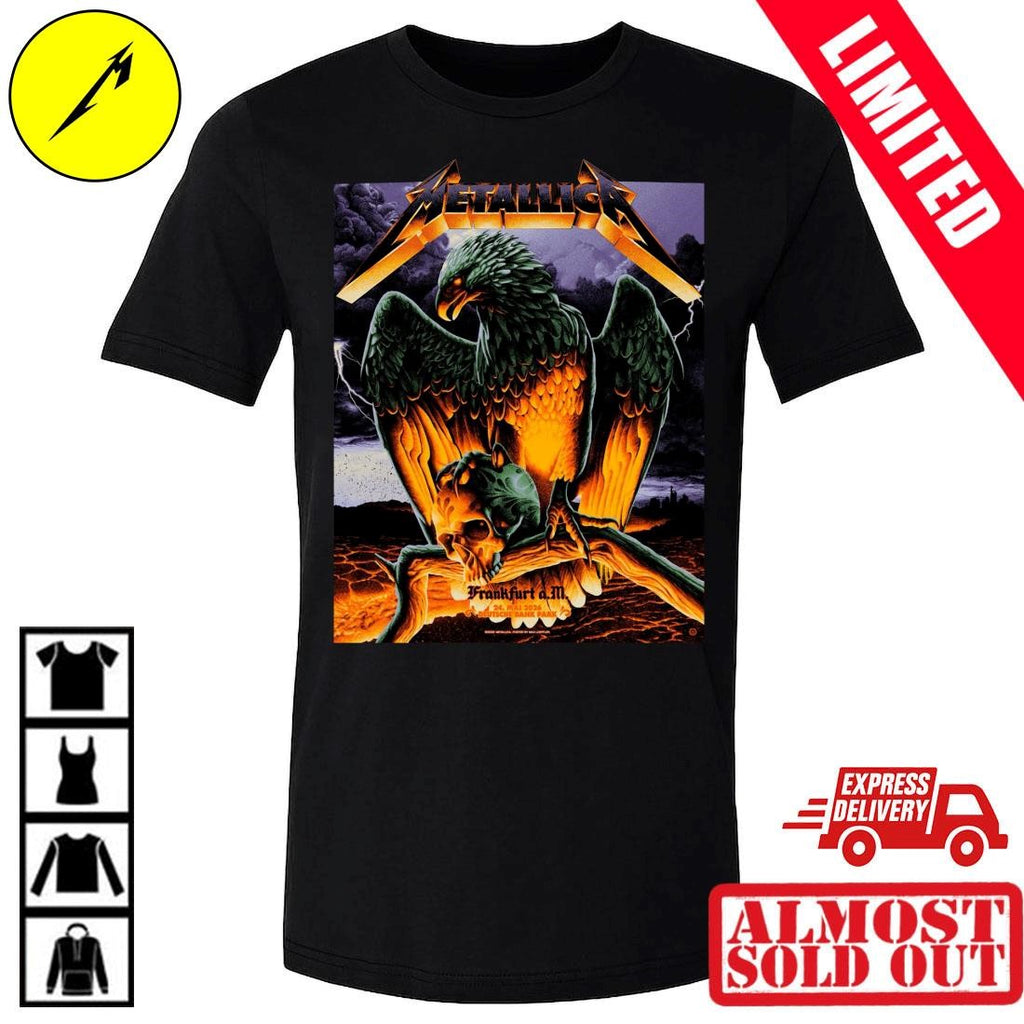 Metallica Frankfurt Germany May 24 2026 Concert Shirt – M72 Tour Lightning Storm Eagle & Skull Design By Max Loeffler – Venue T-Shirt