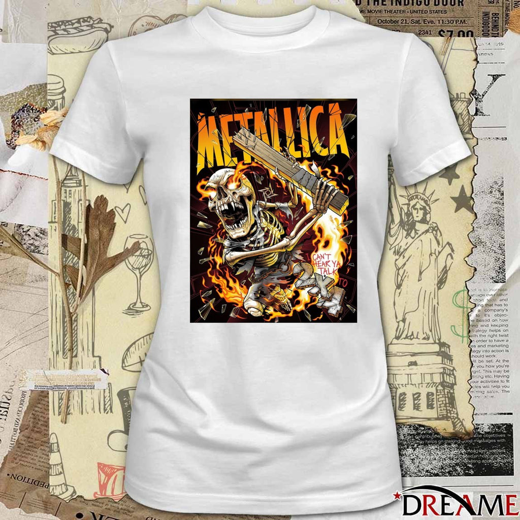 Metallica I Can’t Hear Ya Talk To 2×4 2025 Skeleton Poster t-shirt