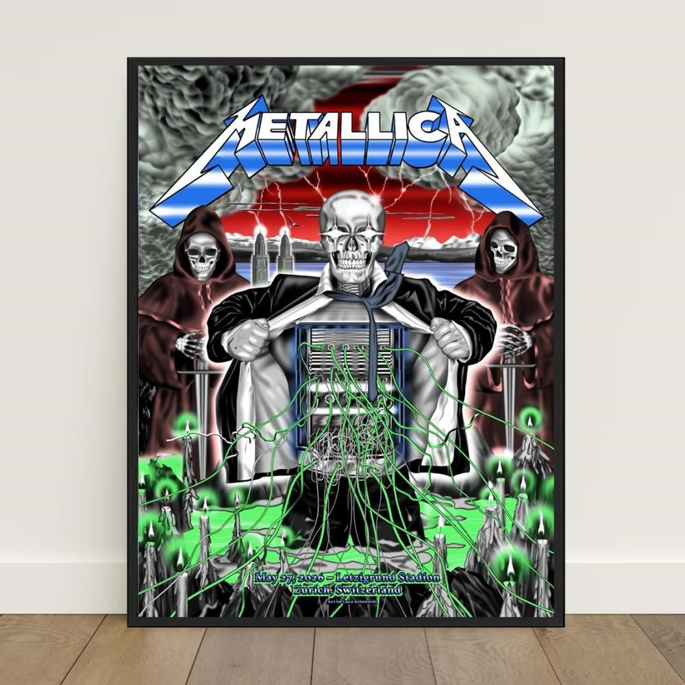Metallica Letzigrund Stadion Zürich Pop-Up Shop Poster May 27 2026 Luca Schenardi