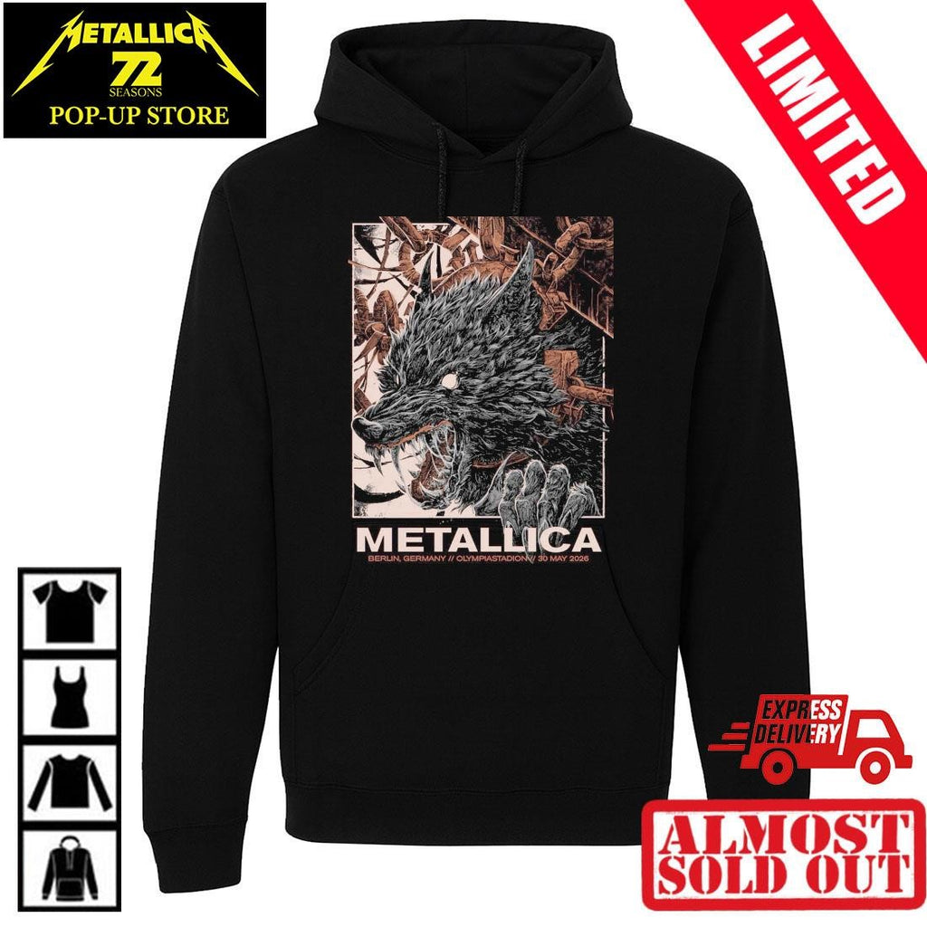 Metallica M72 Berlin Germany 2026 Pop Up Shop Poster At Olympiastadion On 30 May 2026 The Wolf Art Shirt