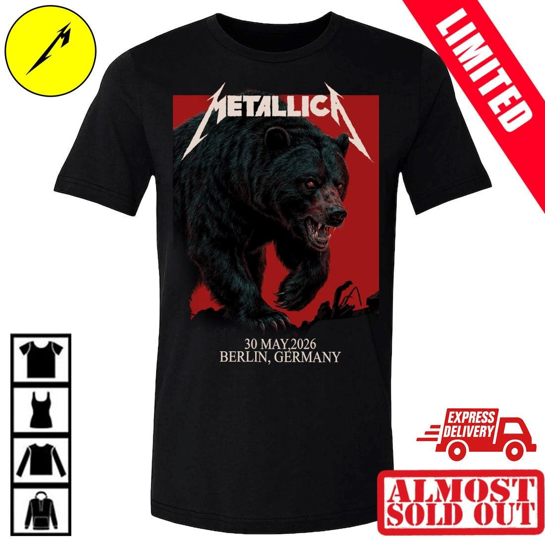 Metallica M72 Berlin Pop-Up Shop Limited Bear Shirt By Janta Island