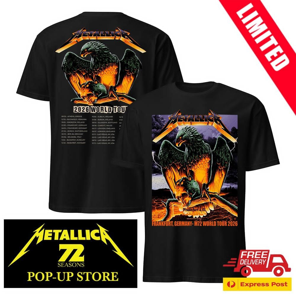Metallica M72 Frankfurt 2 Nights Exclusive Tee At Deutsche Bank Park On May 22 24 2026 Germany M72 World Tour 2 Sides Shirt