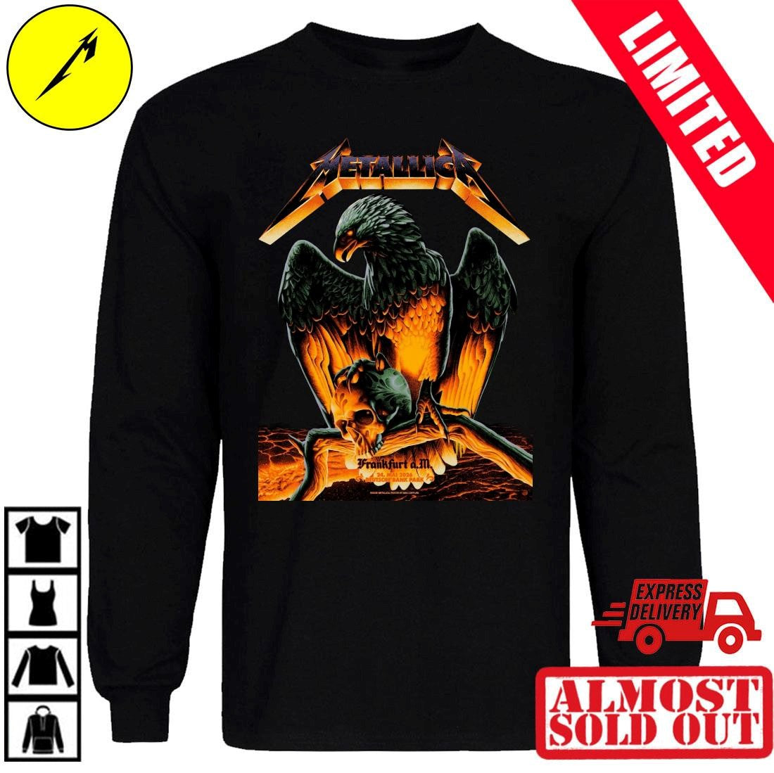 Metallica M72 Frankfurt 2 Nights Exclusive Tee At Deutsche Bank Park On May 22 24 2026 Germany M72 World Tour Shirrt
