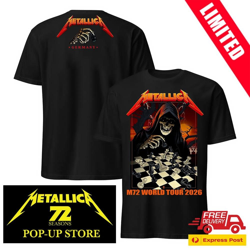 Metallica M72 Frankfurt 2026 Deutsche Bank Park Two Sides T-Shirt – Pop-Up Shop Official Merch