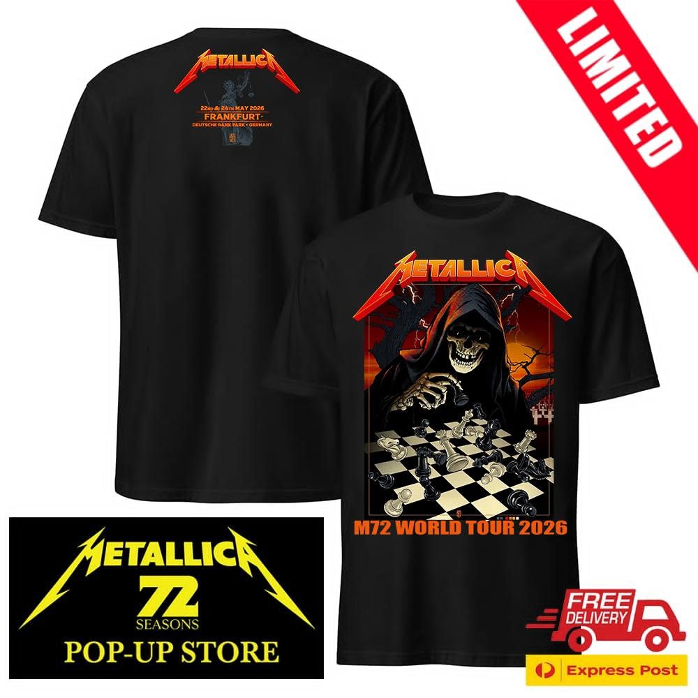 Metallica M72 Frankfurt 2026 Two Sided Shirt – Vance Kelly Venue Poster Art Official Pop-Up Store