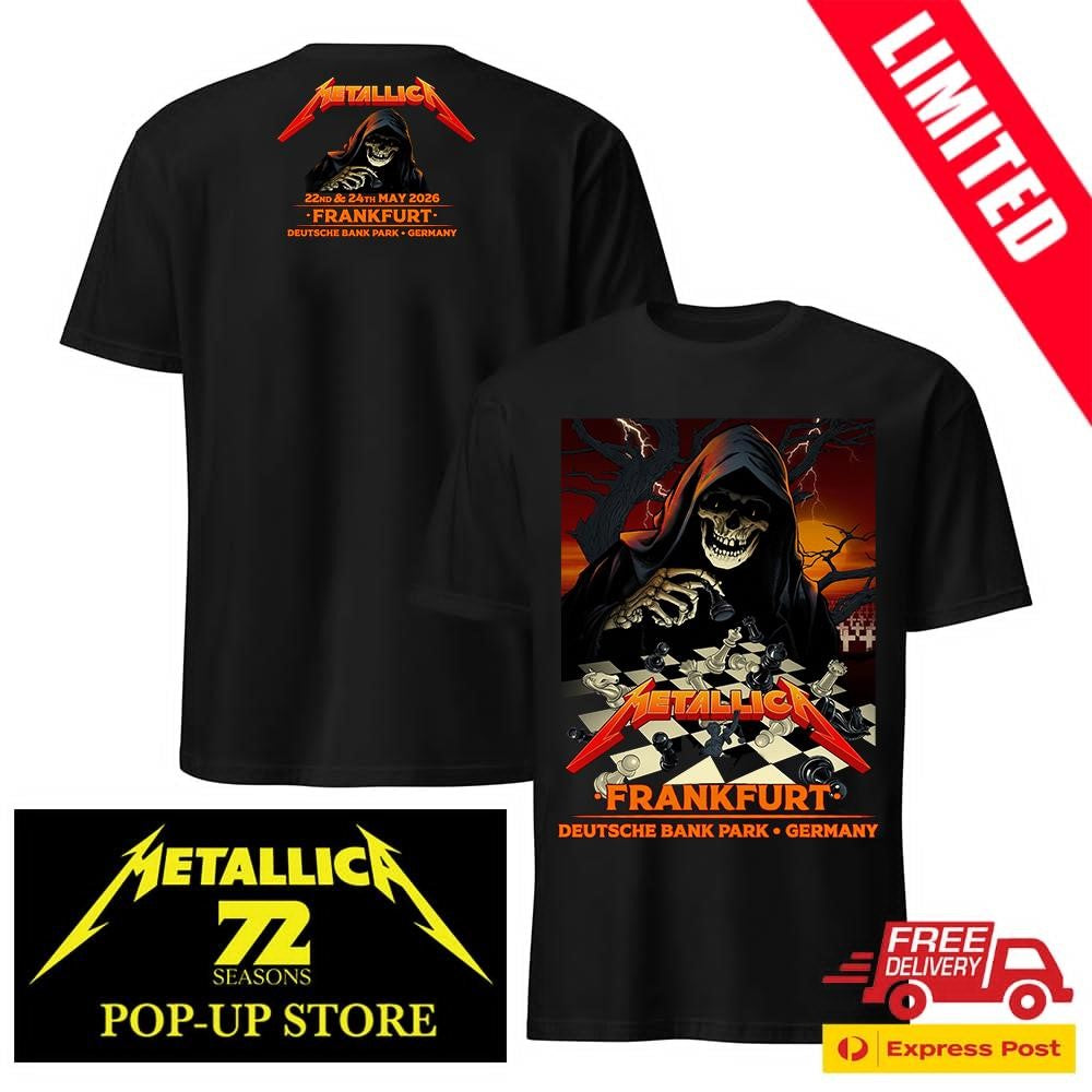 Metallica M72 Frankfurt Germany May 22 24 2026 Two Sided Merch Tee – Art Design by Vance Kelly Official