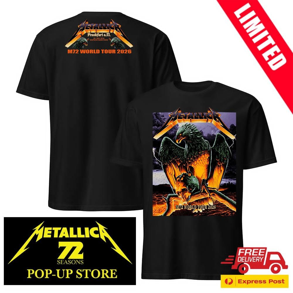 Metallica M72 Frankfurt Limited Poster Edition Night 2 At Deutsche Bank Park In Frankfurt DE On May 24 2026 Hellfire Eagle 2 Sides Shirt