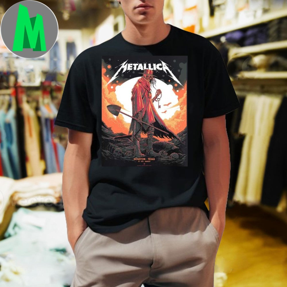 Metallica M72 Houston 2025 Pop Up Shop Poster In Texas At NRG Stadium On June 14 2025 Shirt