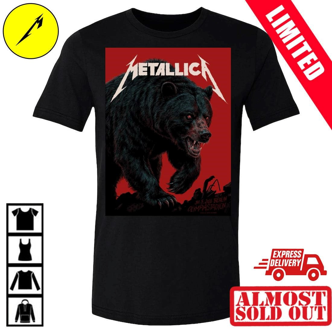 Metallica M72 Pop-Up Shop Berlin 2026 Bear Poster Tee Janta Island