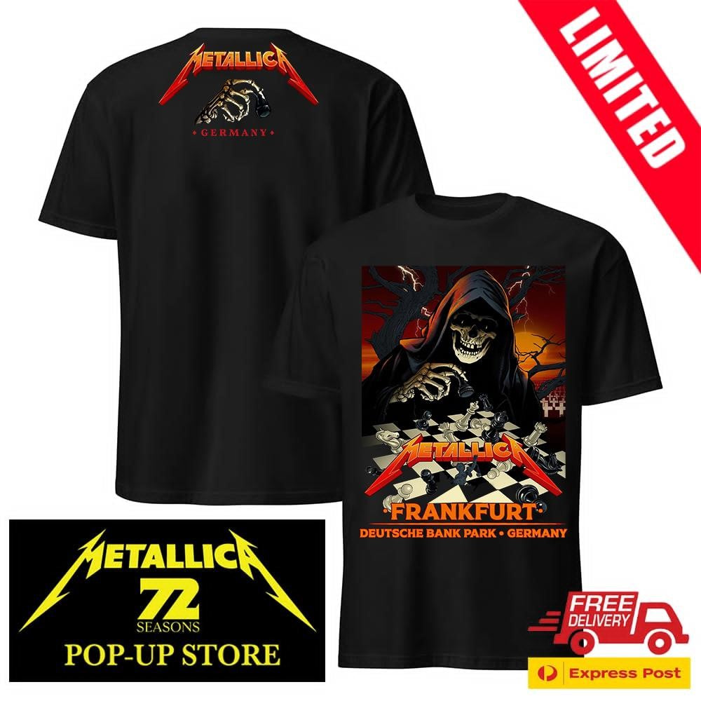 Metallica M72 Tour Frankfurt 2026 Official Pop-Up Shop Two Sided Merch Tee – Vance Kelly Design