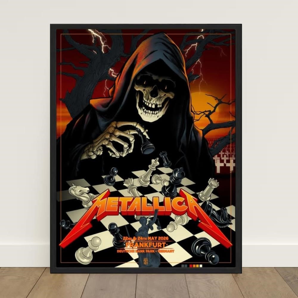 Metallica M72 World Tour Frankfurt 2026 Pop-Up Shop Limited Edition Poster By Vance Kelly