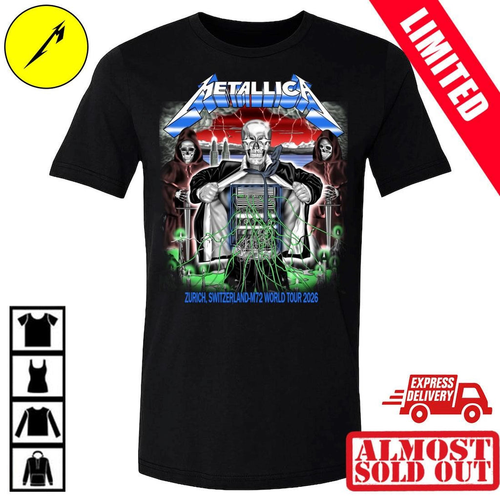 Metallica M72 Zurich Pop-Up Shop Official T-Shirt Stadion Letzigrund Luca Schenardi