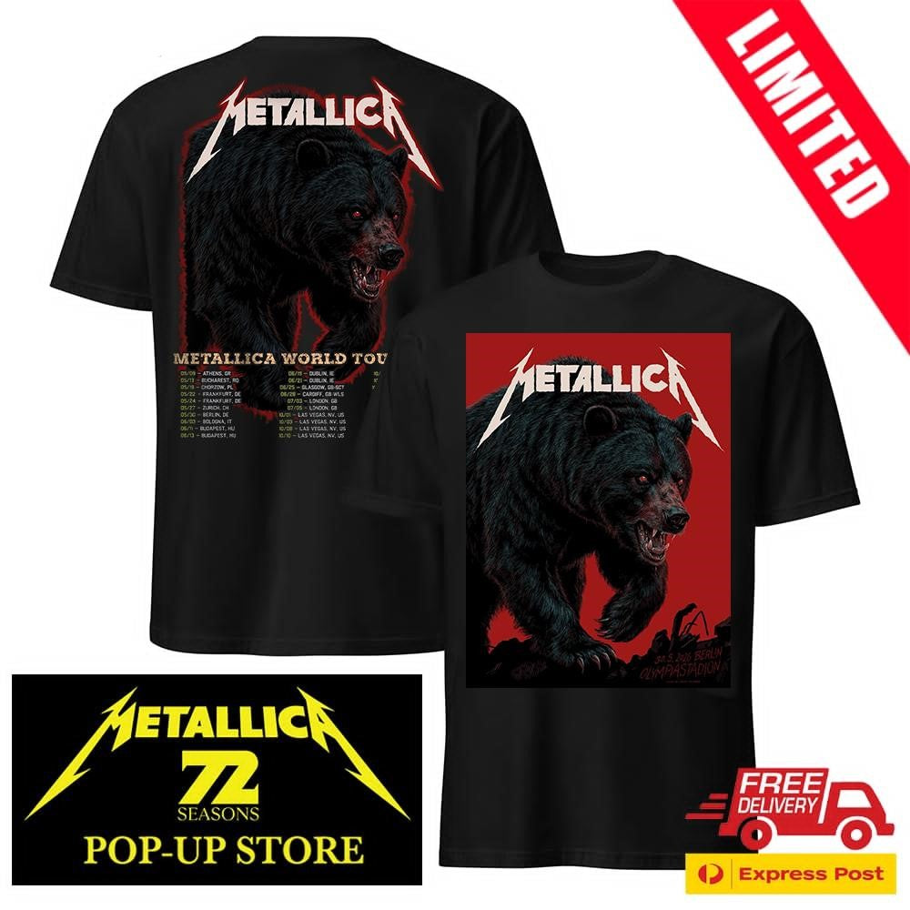 Metallica Olympiastadion Berlin Germany Two-Sided Concert Shirt