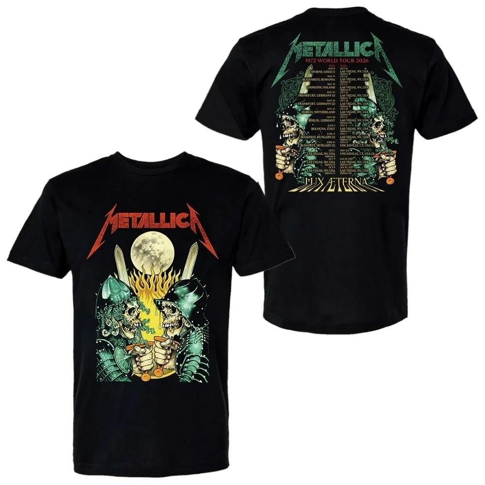 Metallica Pop-up Store M72 European World Tour 2026 Two Skeletal Knights and A Full Moon Shirt