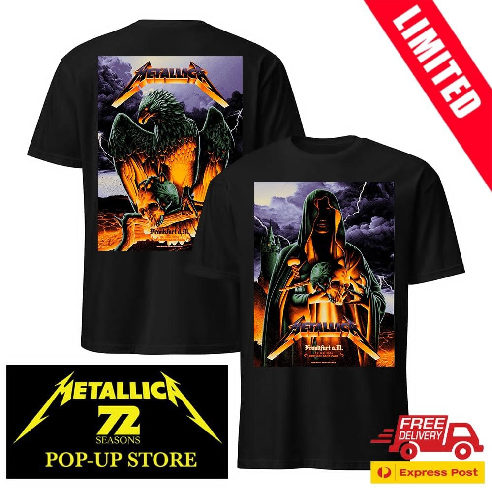 Metallica Shirt Deutsche Bank Park Frankfurt Germany Sunday May 24 2026 – M72 Tour Venue Merch Tee – Eagle Skull Art By Max Loeffler