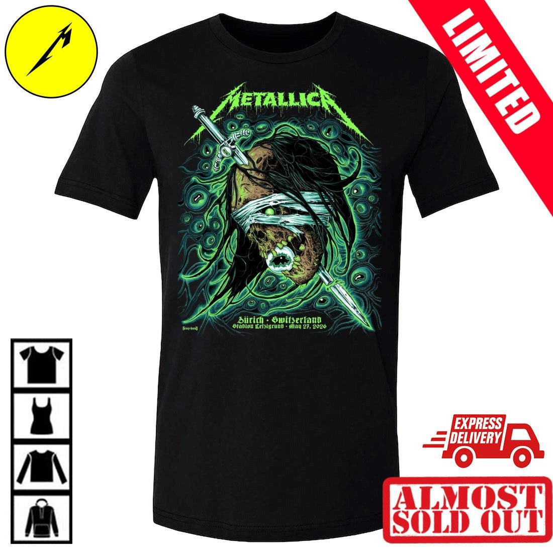 Metallica Switzerland Tour Shirt May 27 2026 By Mark Richards