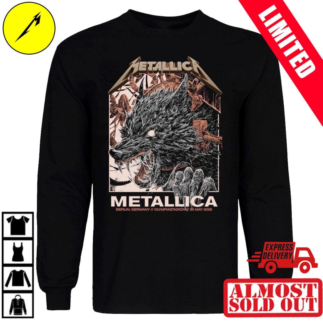 Metallica Tour 2026 Berlin Official Pop-Up Shop Shirt By Collin Estrada