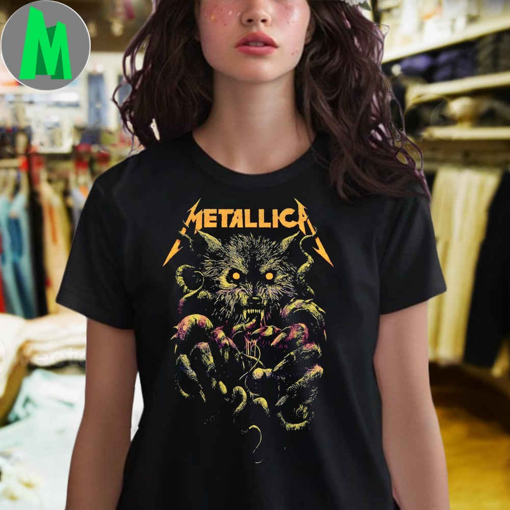 Metallica Wolf And Ktulu Monster Hands Horror Shirt