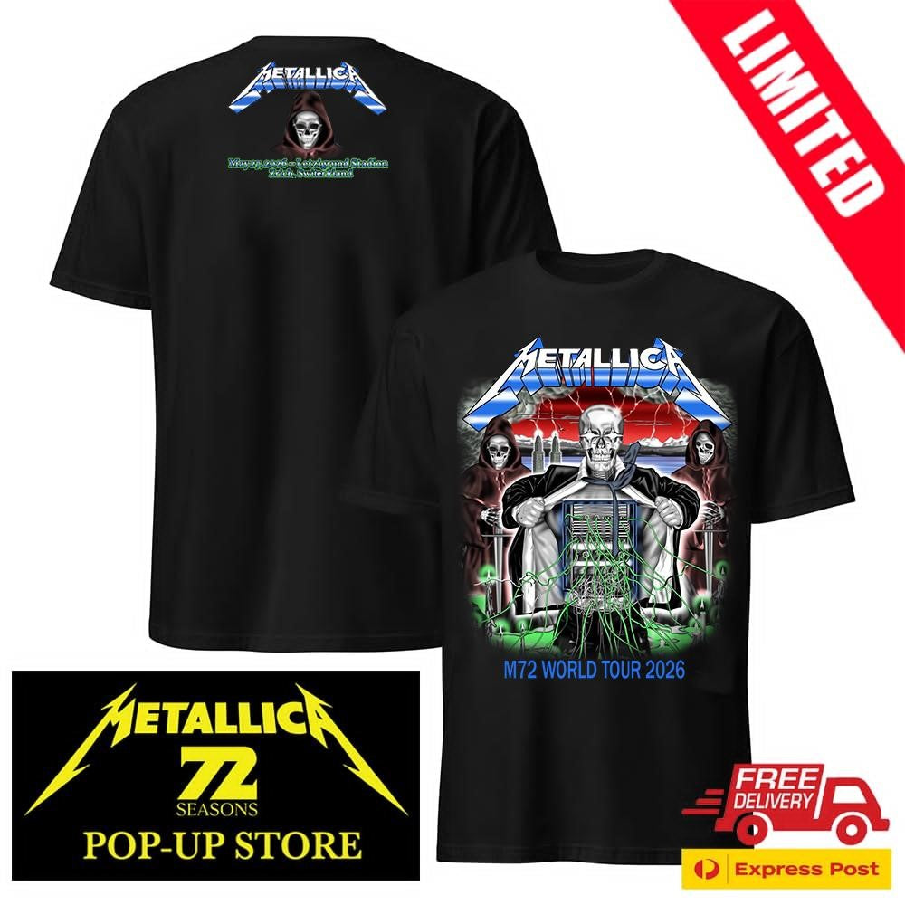 Metallica Zurich 2026 Two-Sided Shirt Official Pop-Up Merch Luca Schenardi