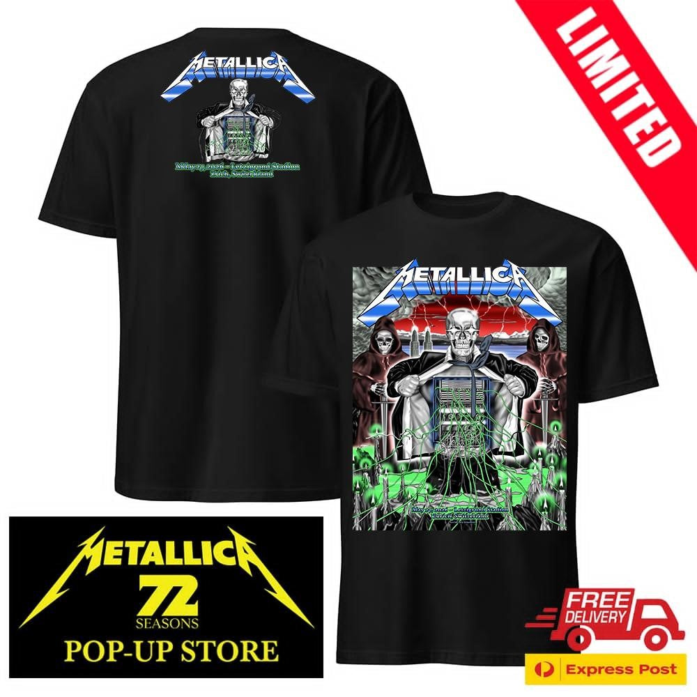 Metallica Zürich May 27 2026 Pop-Up Shop Two Sides Shirt Luca Schenardi Design