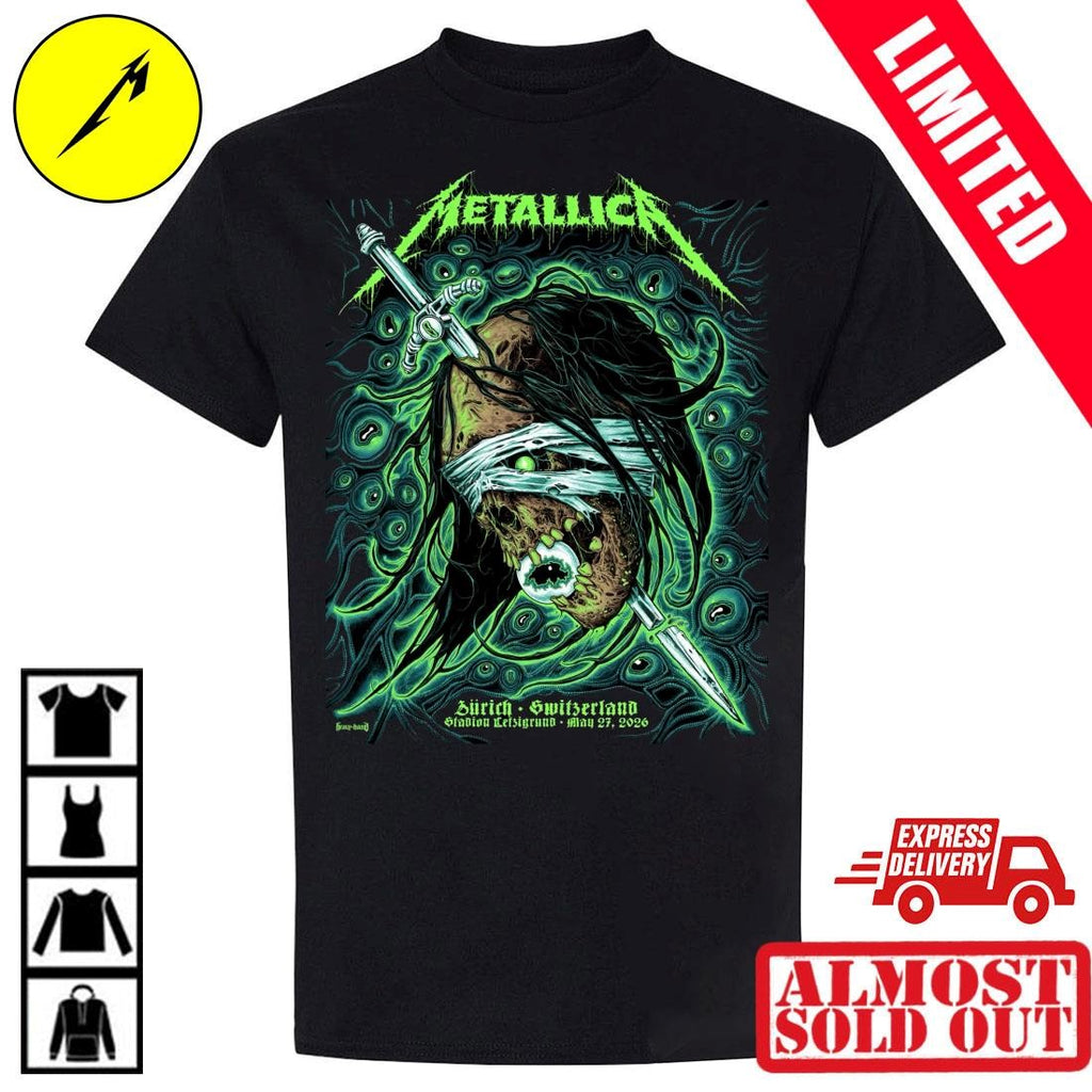 Metallica Zurich Switzerland 2026 Event Shirt By Mark Richards