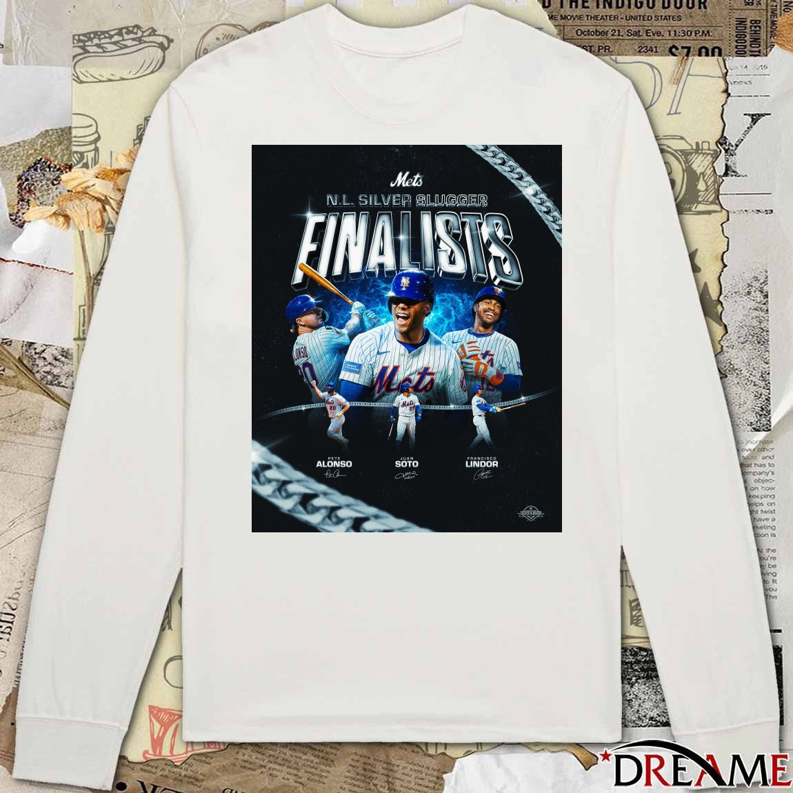 Mets Congrats to Pete Alonso, Juan Soto, and Francisco Lindor 2025 NL Silver Slugger finalists Signatures Poster t-shirt