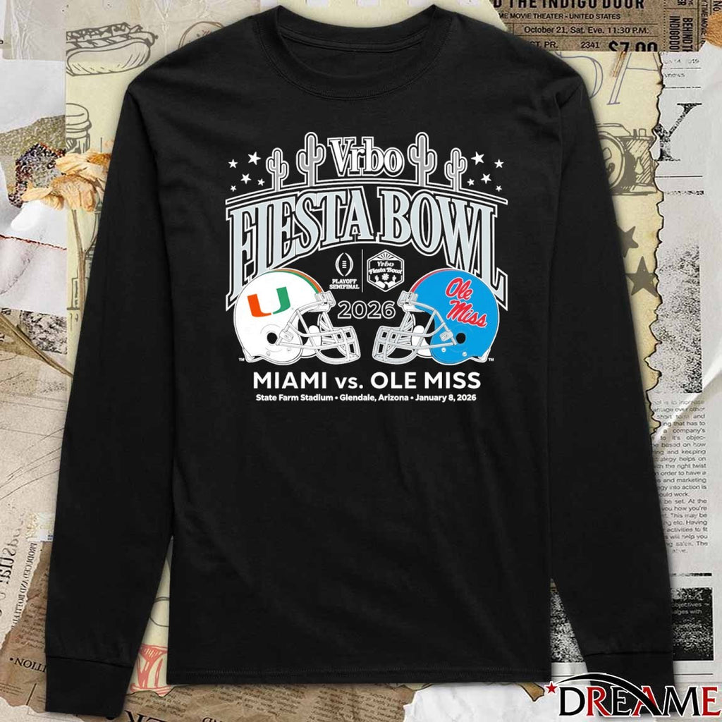 Miami Vs Ole Miss 2026 Vrbo Fiesta Bowl Cactus Matchup CFP Semifinal t-shirt