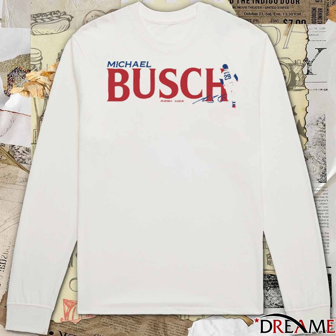 Michael Busch Chicago Cubs MLB Slash Line Signature t-shirt