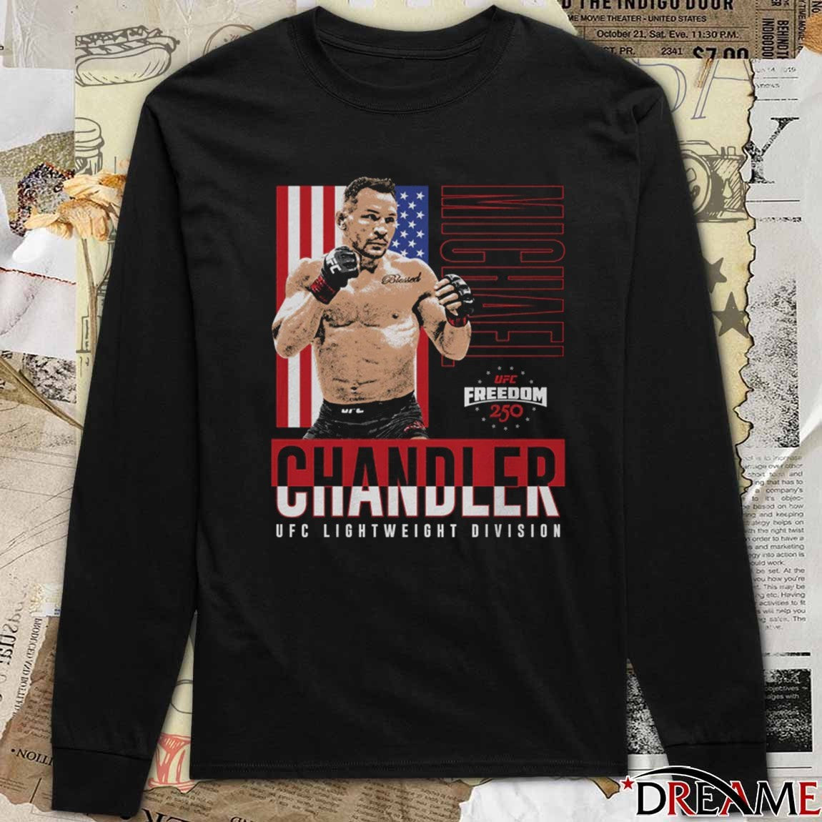 Michael Chandler UFC Lightweight Division Freedom 250 Flag t-shirt