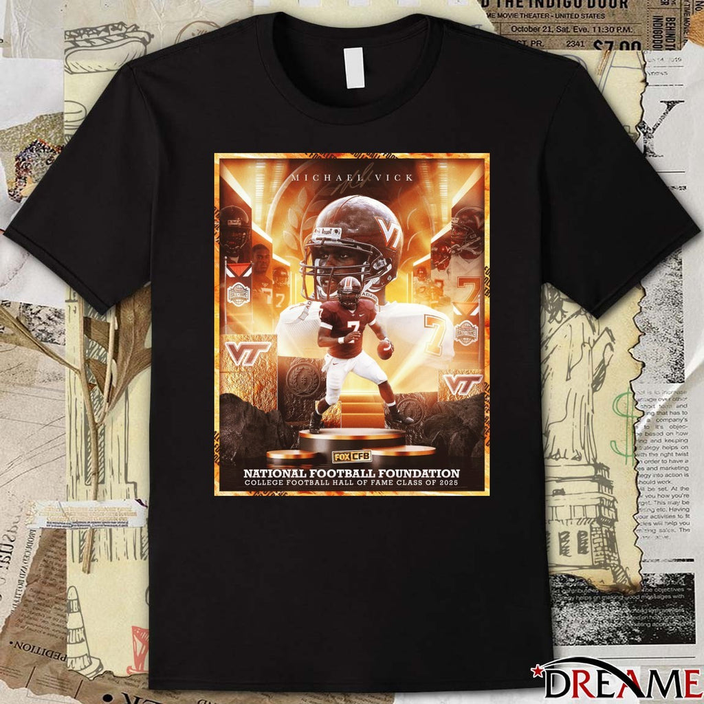 Michael Vick National Football Foundation NFF College Football Hall of Fame Class of 2025 Poster t-shirt