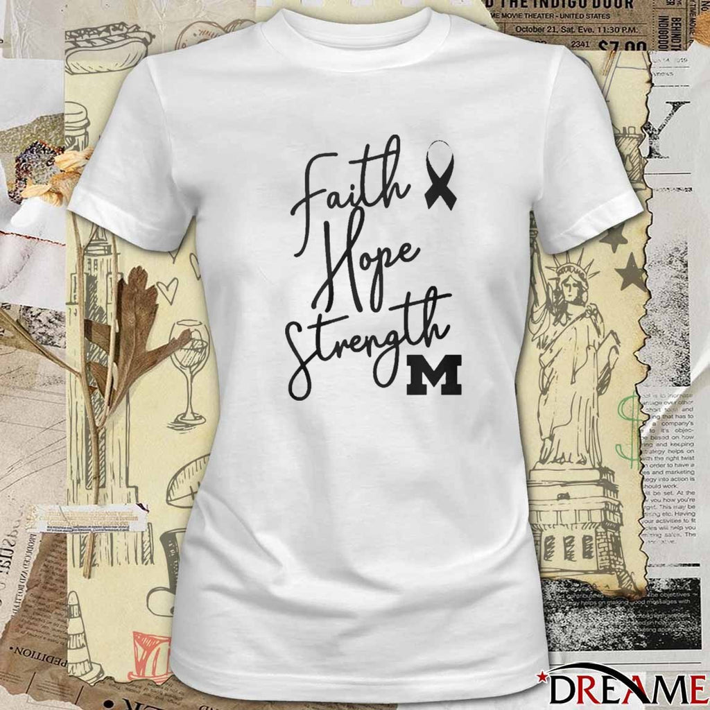 Michigan Faith Hope Strength Awareness Ribbon t-shirt