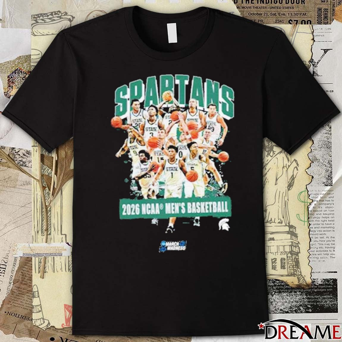 Michigan State Spartans 2026 NCAA March Madness Sweet 16 Men’s Basketball Team Collage t-shirt