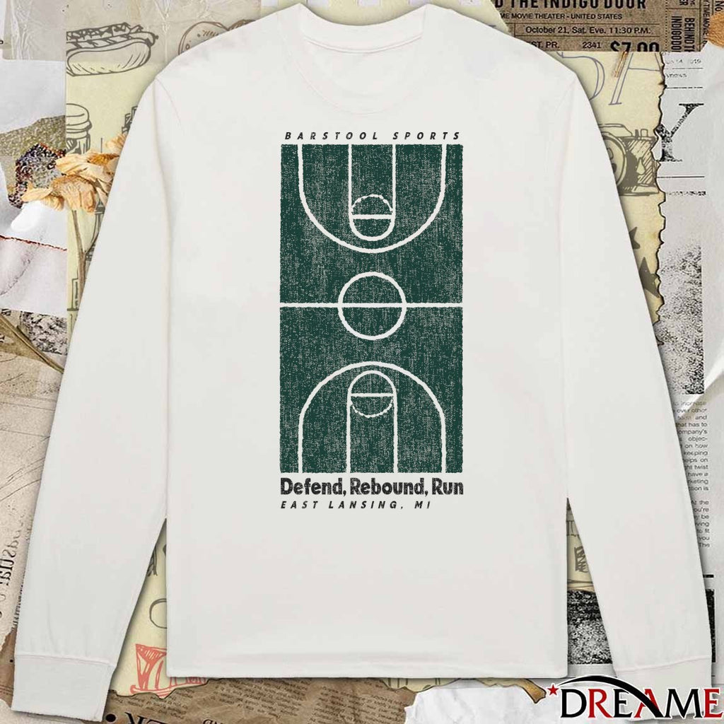 Michigan State Spartans Men’s Basketball Defend, Rebound, Run East Lansing MI t-shirt