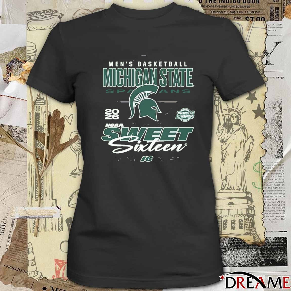 Michigan State Spartans Tom Izzo 2026 NCAA March Madness Sweet 16 17th Time East Region Basketball t-shirt