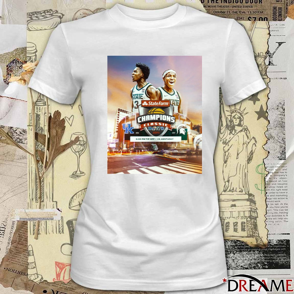 Michigan State Spartans Vs Kentucky Wildcats State Farm Champions Classic November 18, 2025 Poster t-shirt