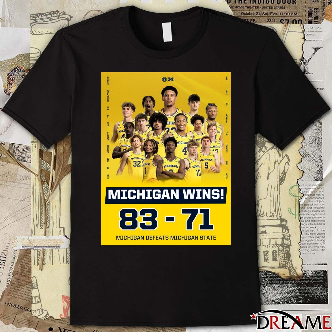 Michigan Wins Final Score 83 – 71 Michigan Defeats Michigan State Poster t-shirt