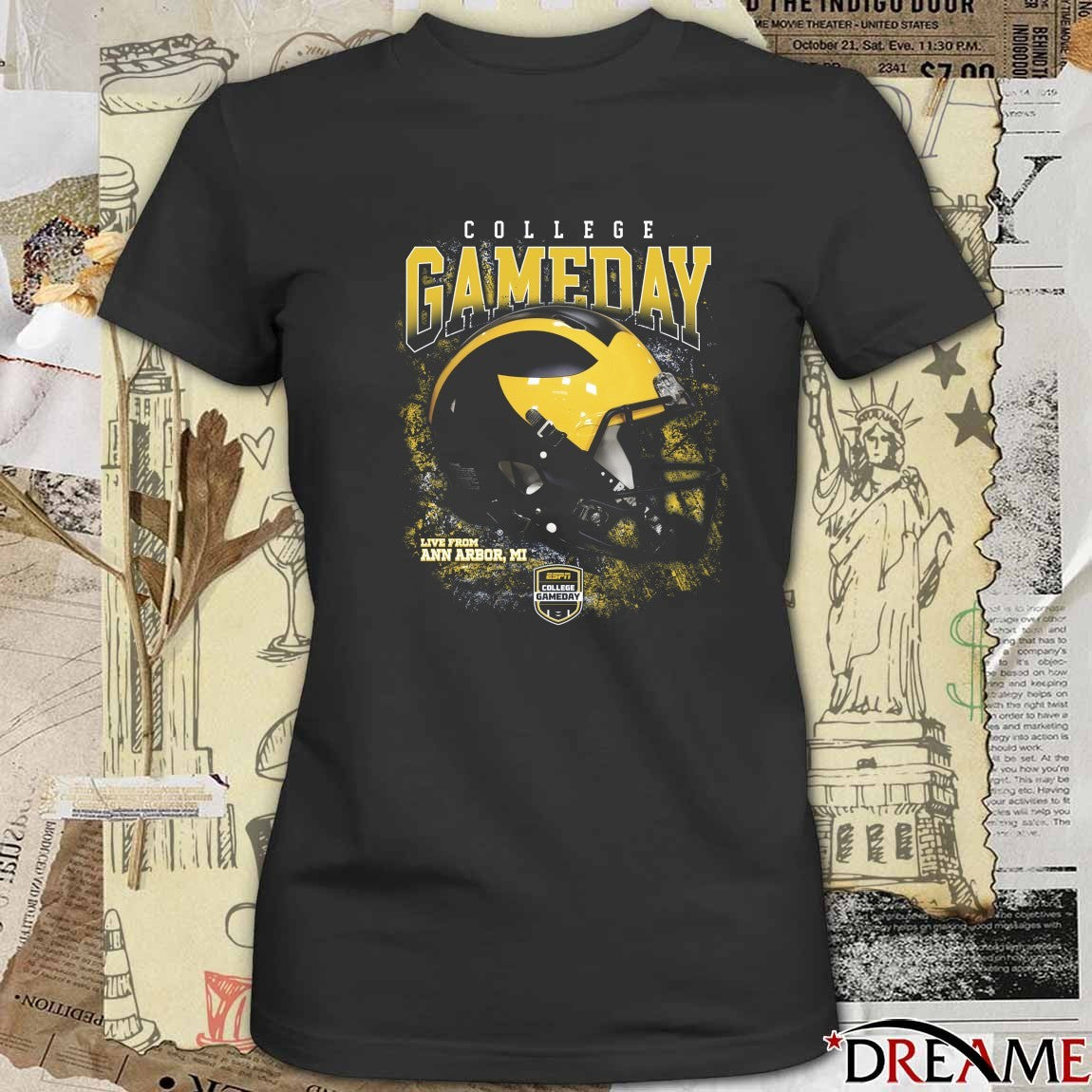 Michigan Wolverines ESPN College GameDay Live From Ann Arbor MI Helmet t-shirt