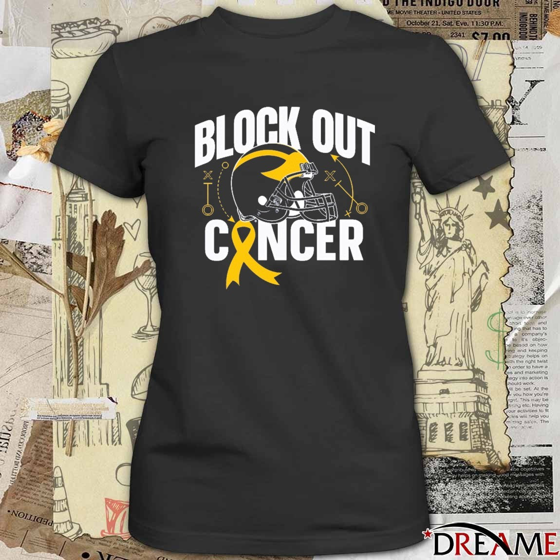 Michigan Wolverines NCAA Block Out Cancer Helmet 2025 t-shirt
