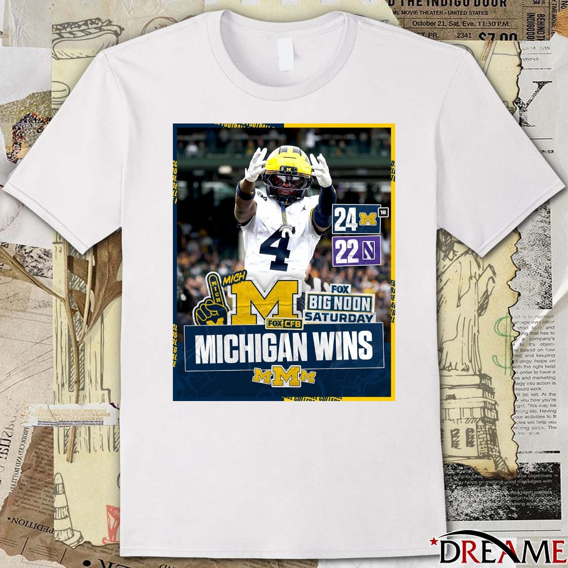 Michigan Wolverines Vs Northwestern Wildcats Final Score 24-22 November 15, 2025 Poster t-shirt