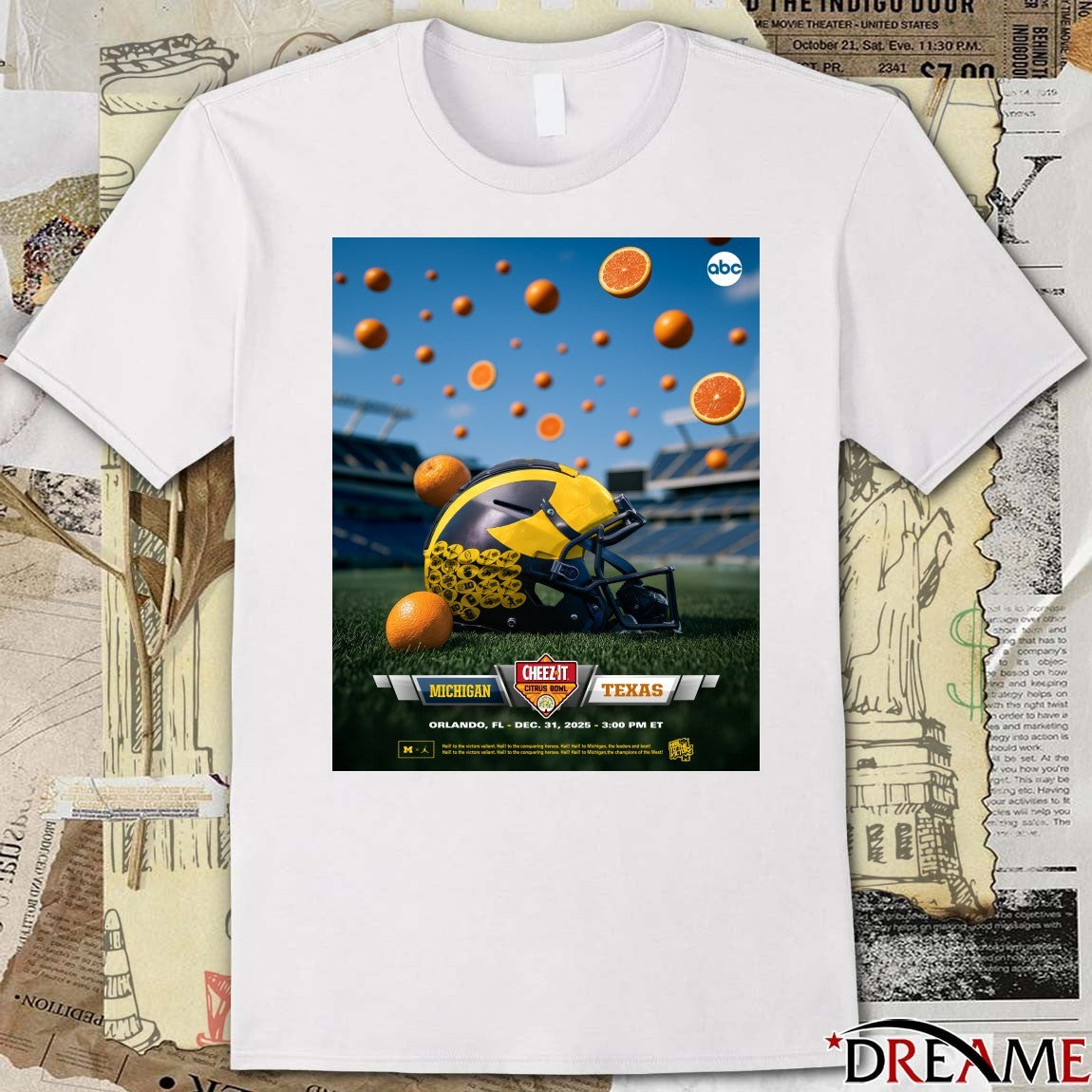 Michigan Wolverines Vs Texas Longhorns Cheez-It Citrus Bowl December 31, 2025 Poster t-shirt