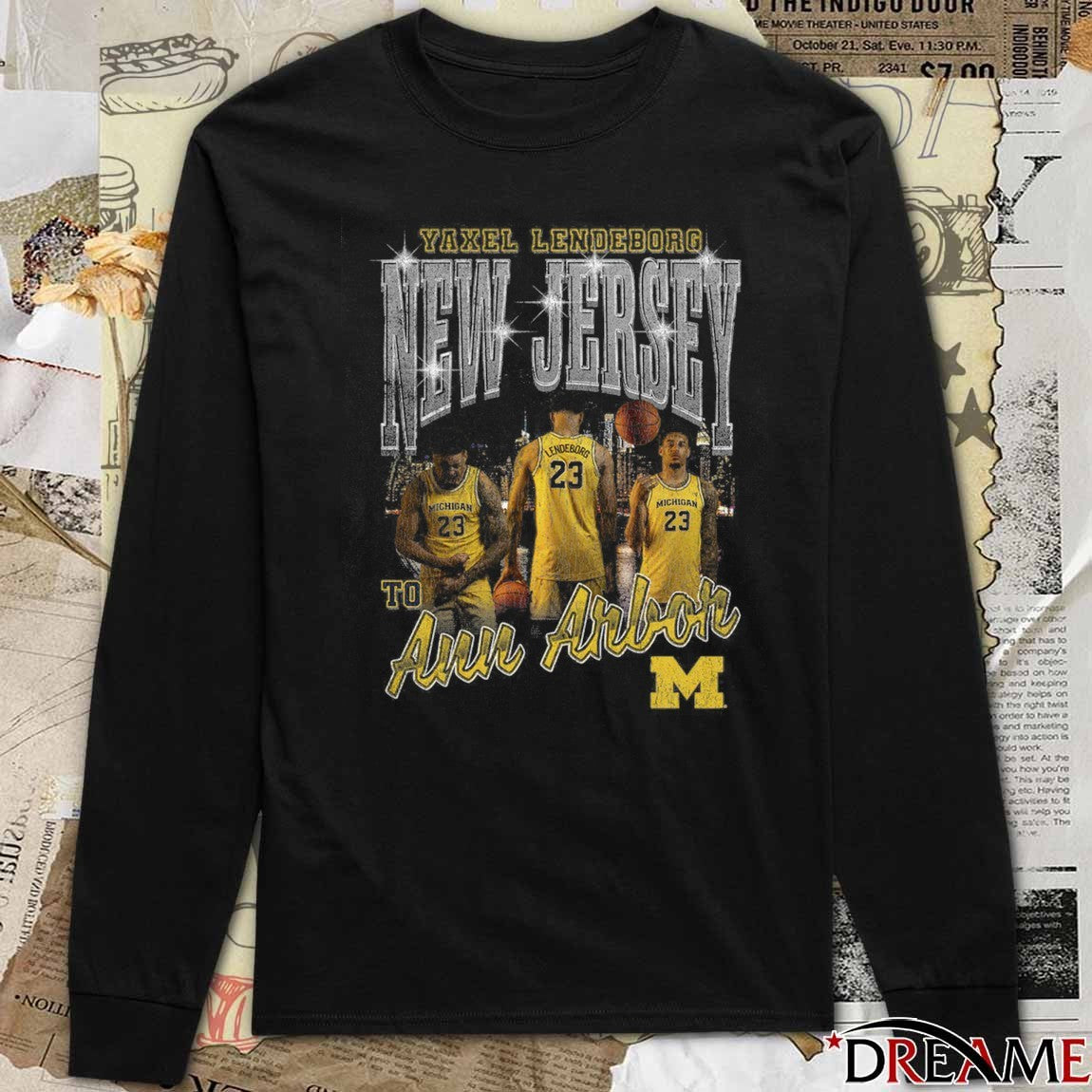 Michigan Wolverines Yaxel Lendeborg New Jersey To Ann Arbor Pepper 90s Streetwear t-shirt