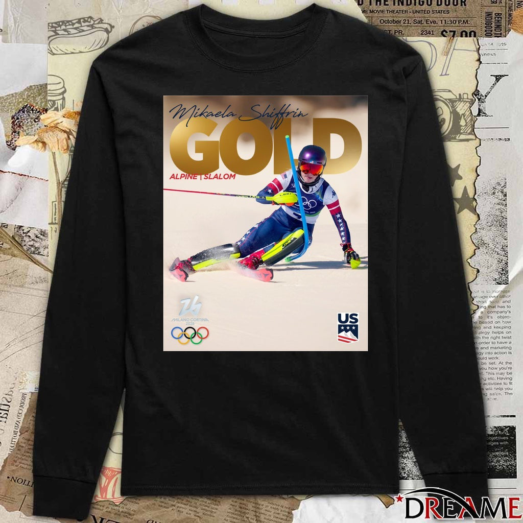 Mikaela Shiffrin Alpine Slalom Gold Medal 2026 Winter Olympics t-shirt