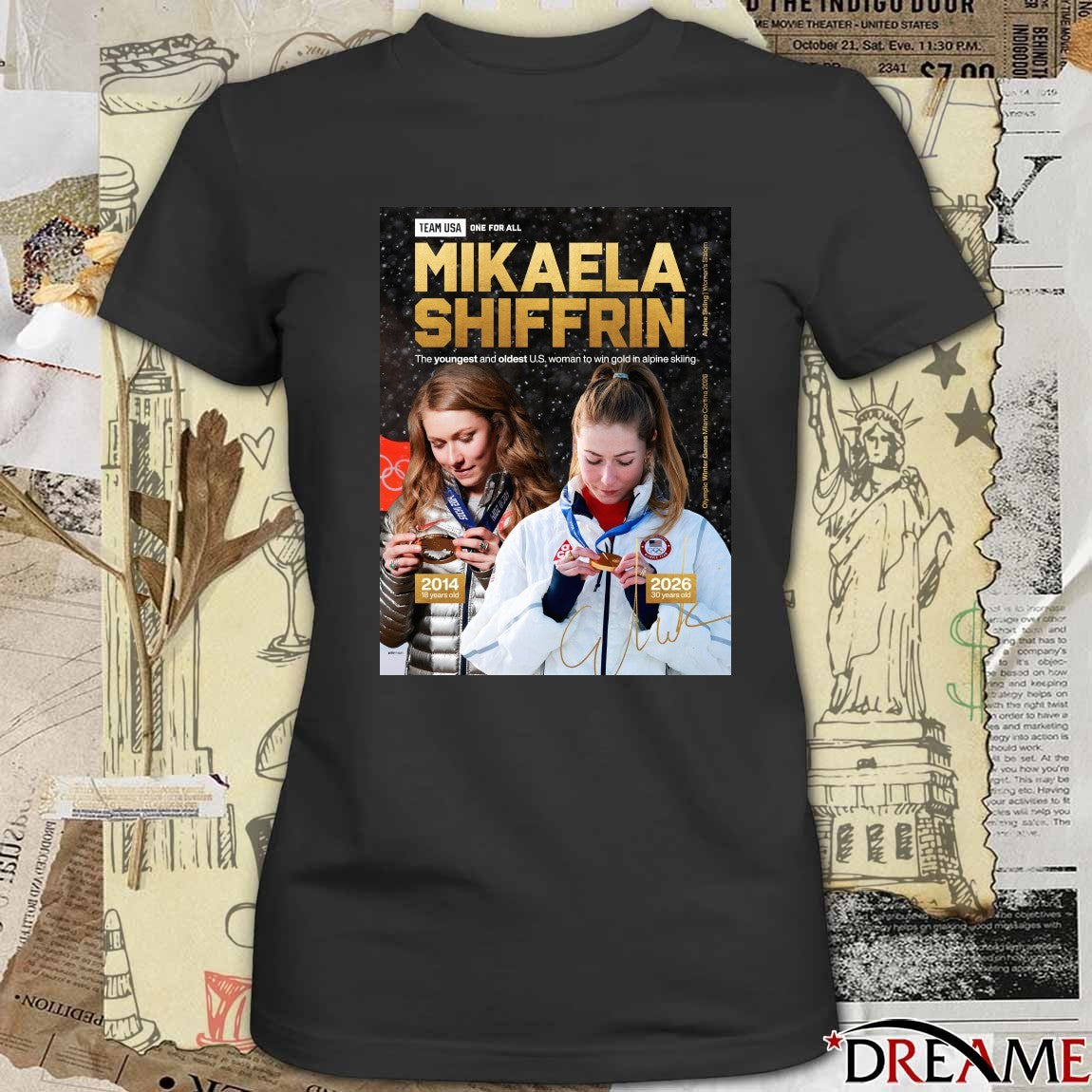 Mikaela Shiffrin The Youngest And Oldest U.s. Woman To Win Gold In Alpine Skiing t-shirt