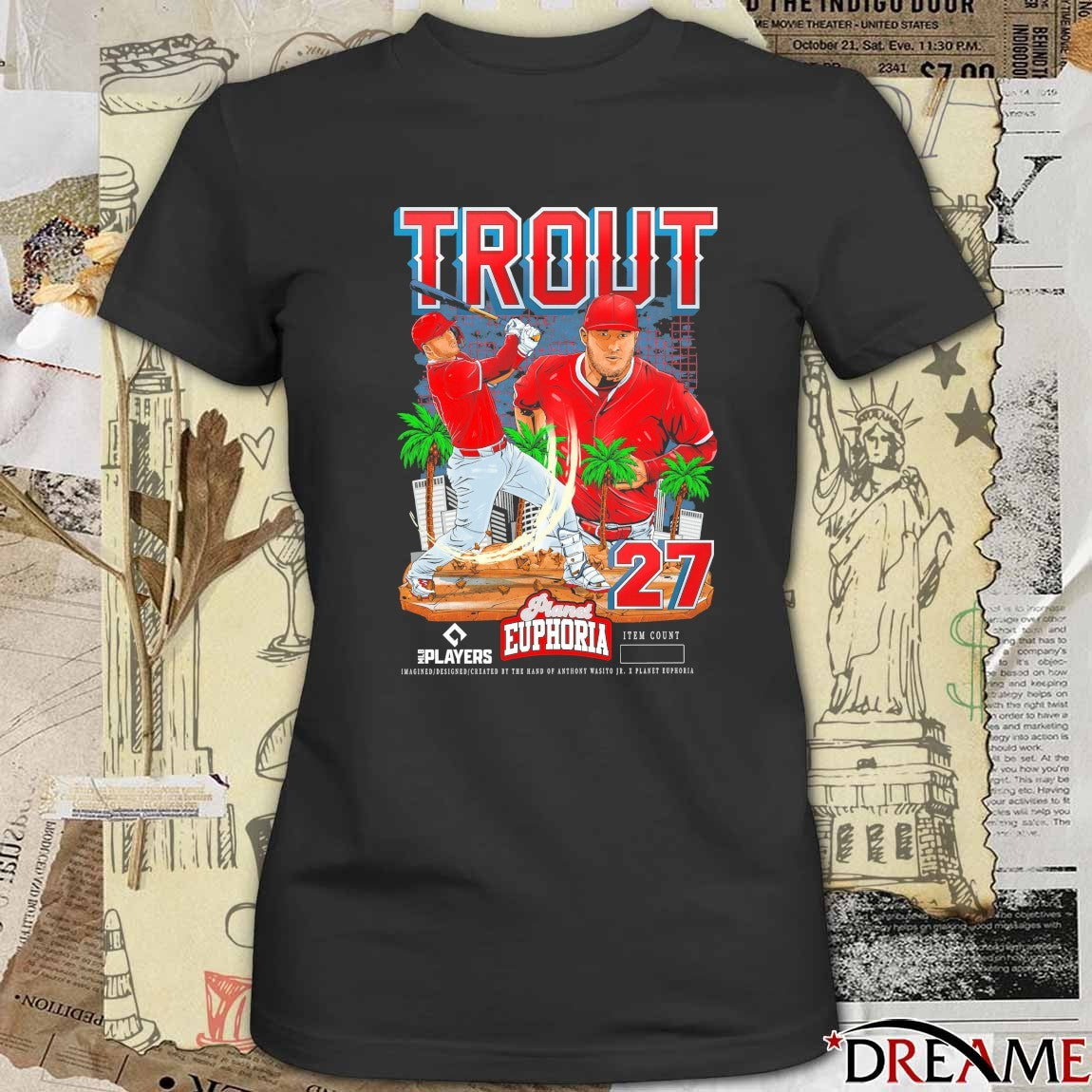 Mike Trout Los Angeles Angels MLB Players Planet Euphoria Artwork 2026 t-shirt