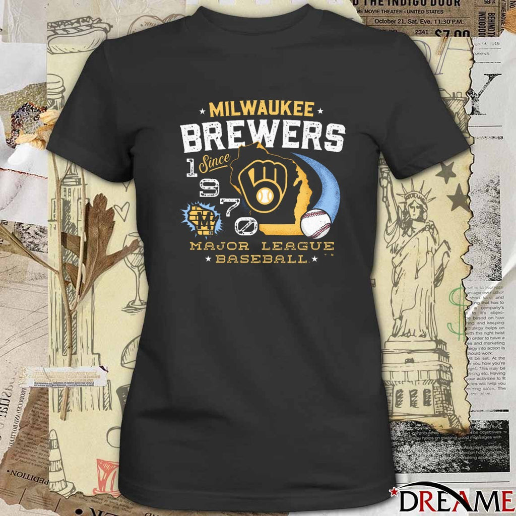 Milwaukee Brewers MLB Regional Major League Baseball Since 1970 t-shirt