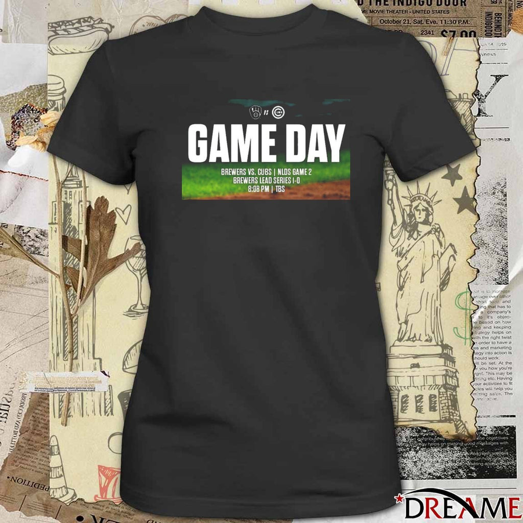 Milwaukee Brewers Vs Chicago Cubs NLDS Game 2 Brewers Lead The Series 1-0 t-shirt